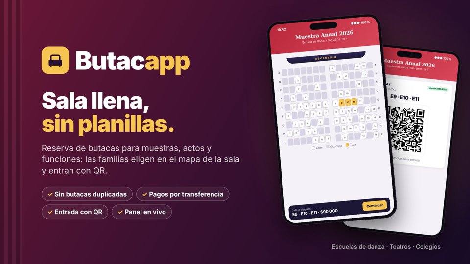 Butacapp: mapa de butacas y entrada con QR